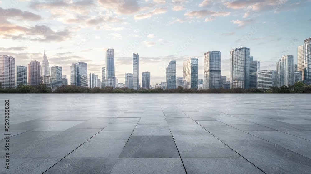 Cityscape with Empty Square Cityscape with Empty Square