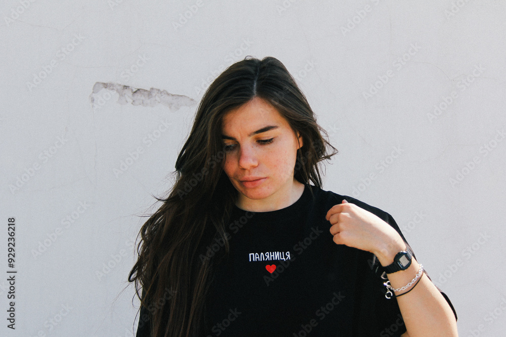 A black T-shirt with