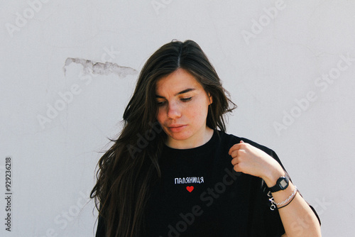 Obraz na płótnie A black T-shirt with