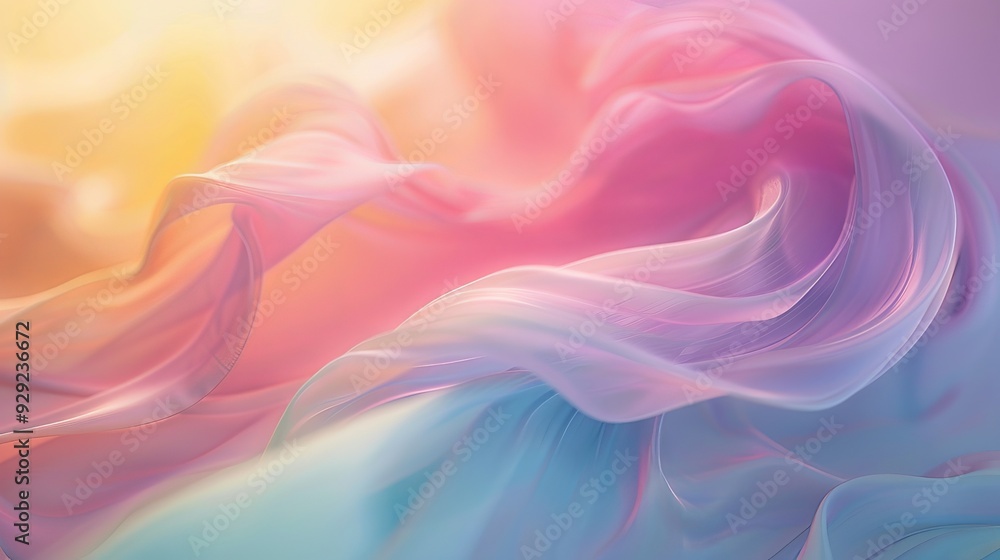 A blend of soft pastel colors swirls gracefully, evoking a serene and dreamy atmosphere with flowing abstract shapes A blend of soft pastel colors swirls gracefully, evoking a serene and dreamy atmosphere with flowing abstract shapes