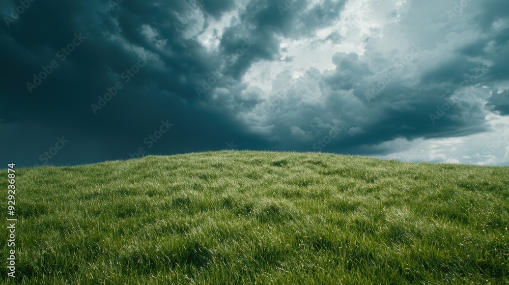 Stormy clouds over a grassy hill Stormy clouds over a grassy hill