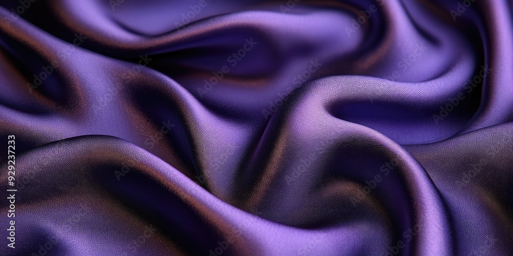 Close-up of Draped Purple Satin Fabric Close-up of Draped Purple Satin Fabric