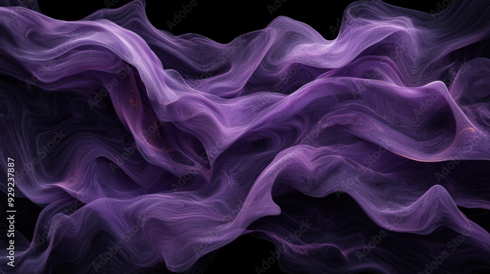 Fototapeta premium Ethereal Swirling Smoke Patterns in Vibrant Purple