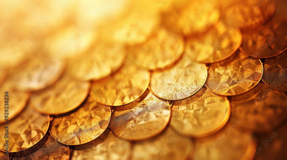 Close-up of gleaming gold coins arranged in a pattern, showcasing their intricate designs and luxurious shimmer. Close-up of gleaming gold coins arranged in a pattern, showcasing their intricate designs and luxurious shimmer.