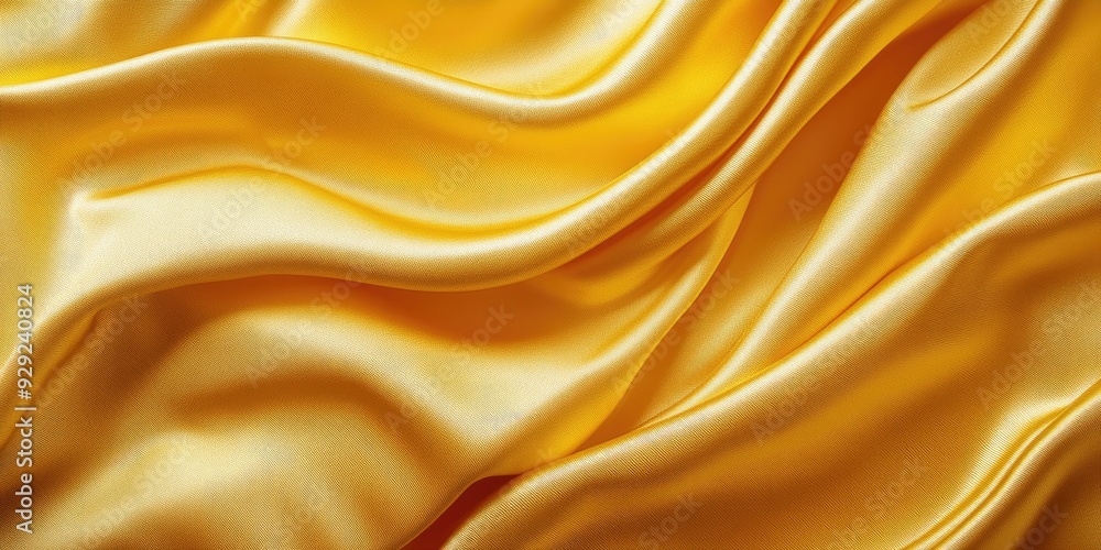 Golden Satin Fabric with Smooth, Draped Texture Golden Satin Fabric with Smooth, Draped Texture