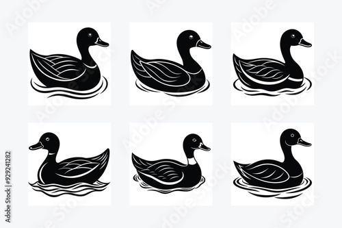 Duck Swimming Vector Design - Printable Graphics Design