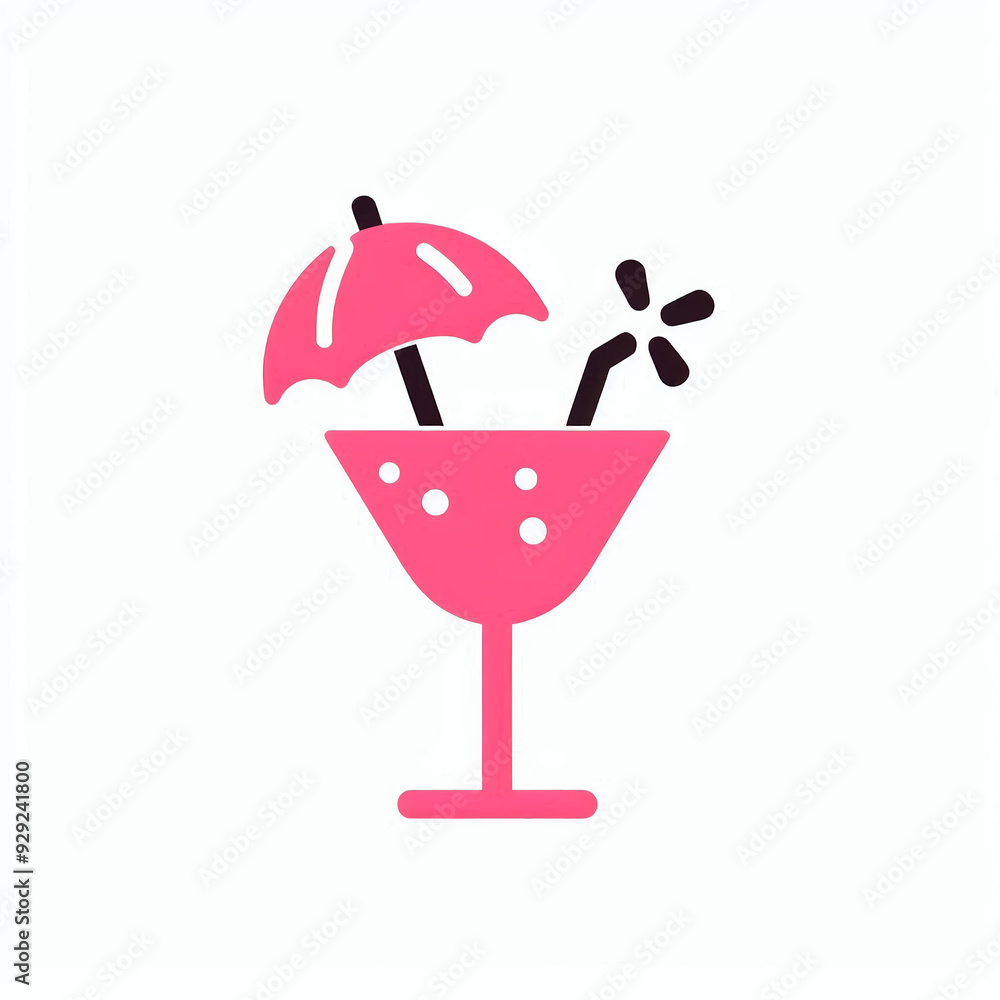 silhouette pink cocktail with umbrella silhouette pink cocktail with umbrella