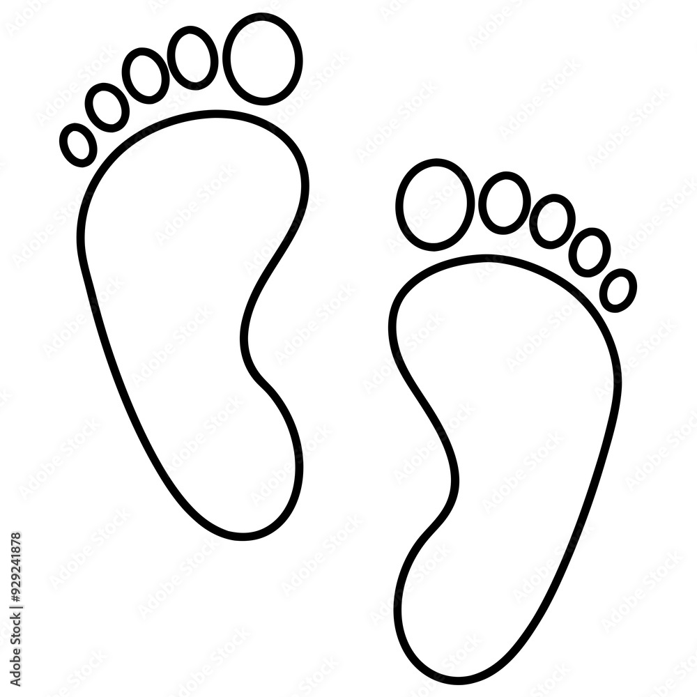 Hand drawn decorative Baby footprints art vector illustration Hand drawn decorative Baby footprints art vector illustration