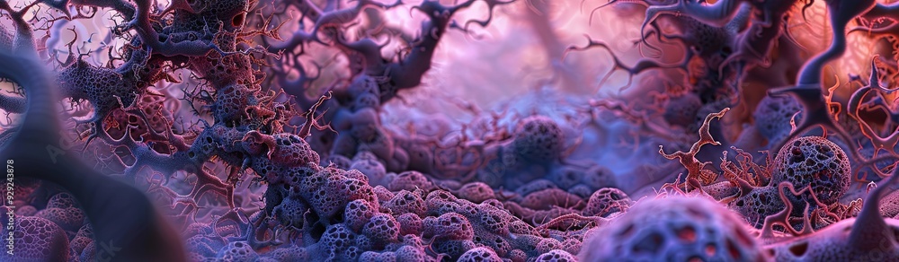 Fototapeta premium biological tissue, living, pulsating, forming abstract landscape