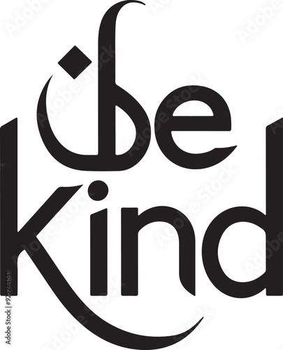 Style Alphabet Letters text '' be kind ''. Graphic typography trendy t-shirt vector illustration