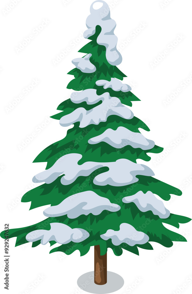 Fototapeta premium Snowy pine tree