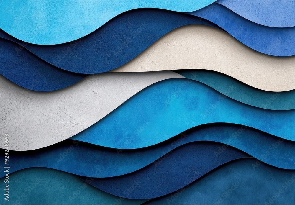 abstract blue paper waves background abstract blue paper waves background