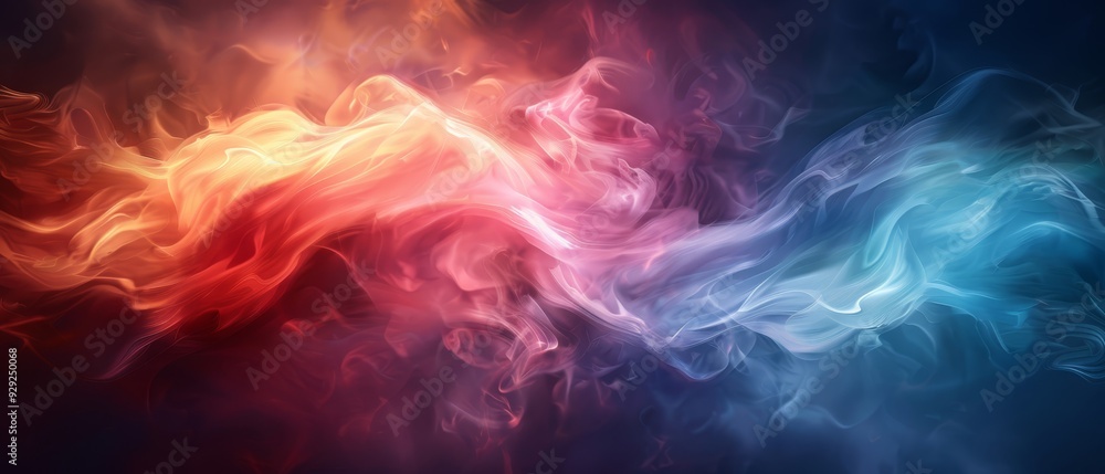 red, yellow, blue, and pink hues emerging from it red, yellow, blue, and pink hues emerging from it
