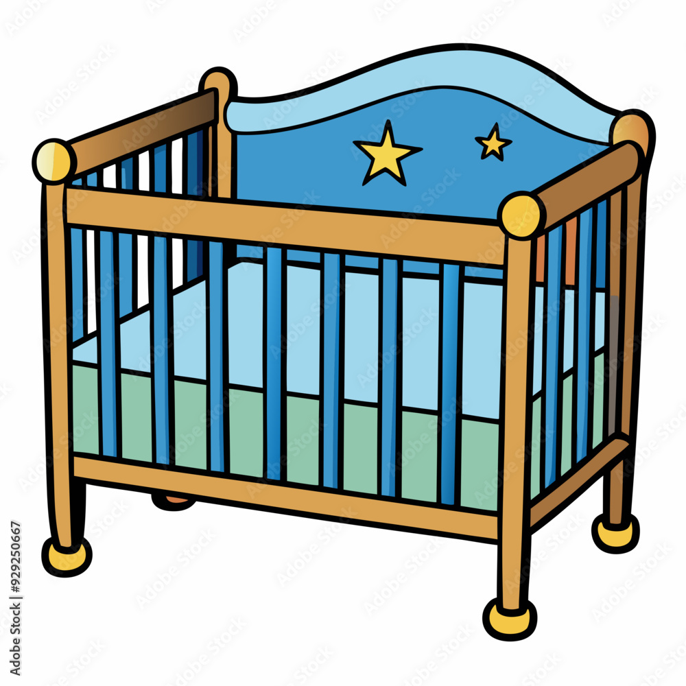 Baby bed art vector illustration Baby bed art vector illustration