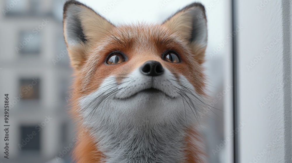 Obraz premium close-up portrait of a curious red fox