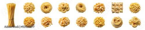 Obraz  z motywem PNG set assorted pasta types isolated transparent