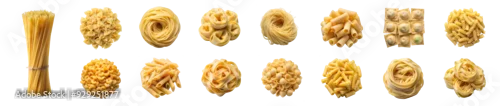 Panel kuchenny z motywem PNG set assorted pasta types isolated transparent