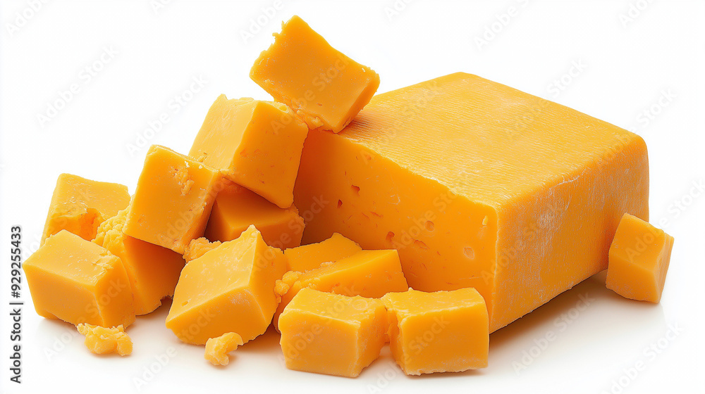 cheddar cheese slices isolated on white background cheddar cheese slices isolated on white background