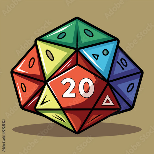 20 D20 Dice Roll Vector Design