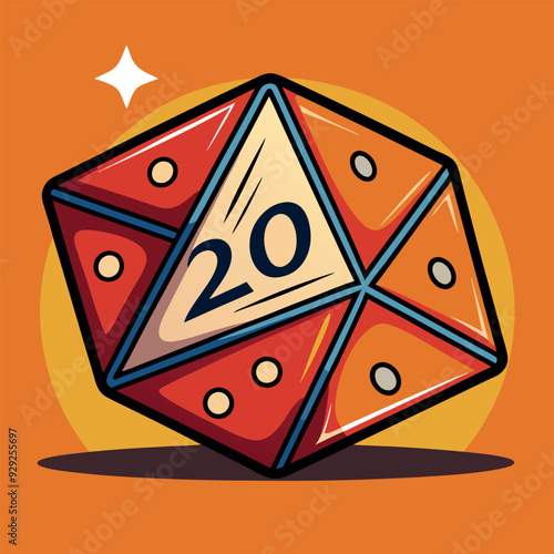 20 D20 Dice Roll Vector Design