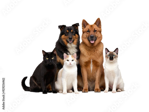 Pets cat and dog isolated on a Transârent background