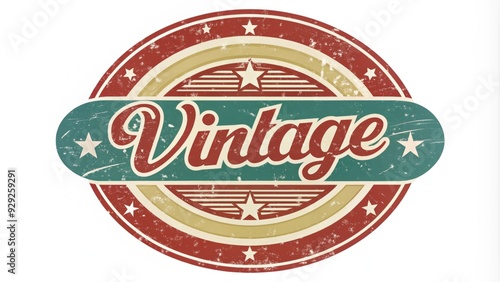 Vintage-inspired circular logo featuring a stylized, curved typography design with a distressed, textured finish, evoking a nostalgic and retro aesthetic.