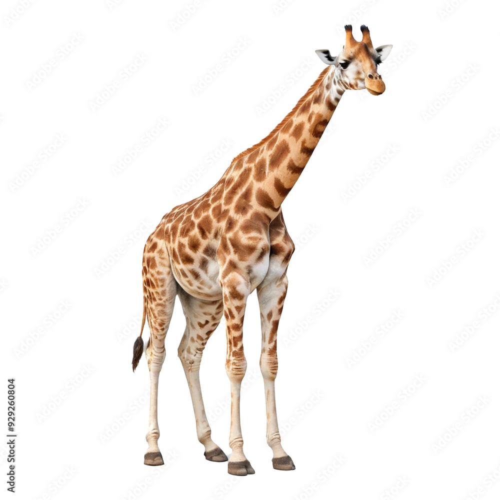 Naklejka premium Giraffe isolated on a Transparent Background