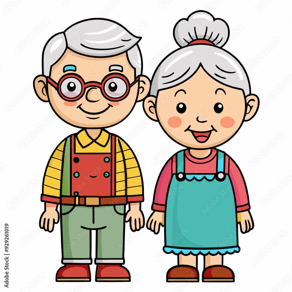 Grandparents for happy Grandparents Day art vector illustration Grandparents for happy Grandparents Day art vector illustration