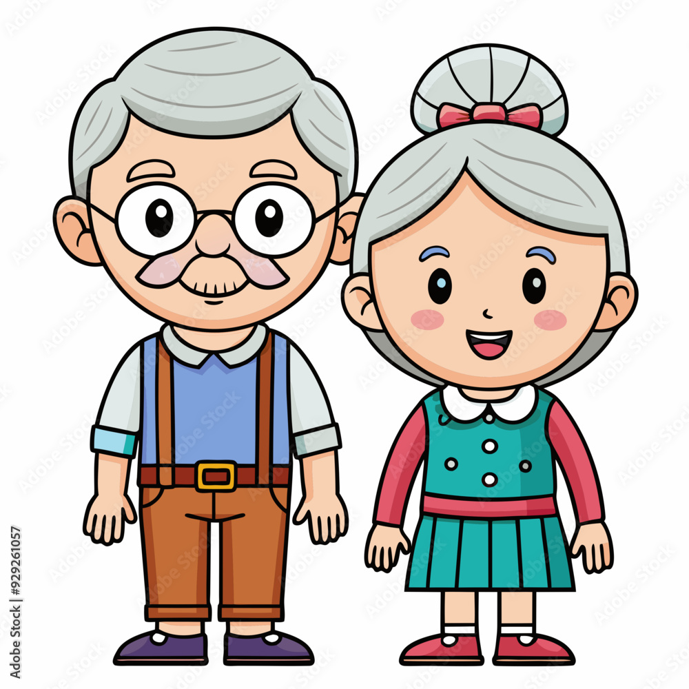 Grandparents for happy Grandparents Day art vector illustration Grandparents for happy Grandparents Day art vector illustration