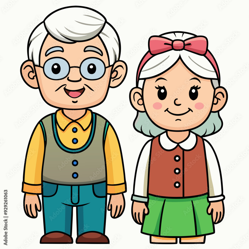 Grandparents for happy Grandparents Day art vector illustration Grandparents for happy Grandparents Day art vector illustration