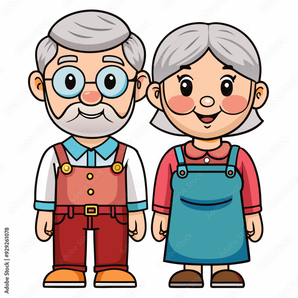 Grandparents for happy Grandparents Day art vector illustration Grandparents for happy Grandparents Day art vector illustration