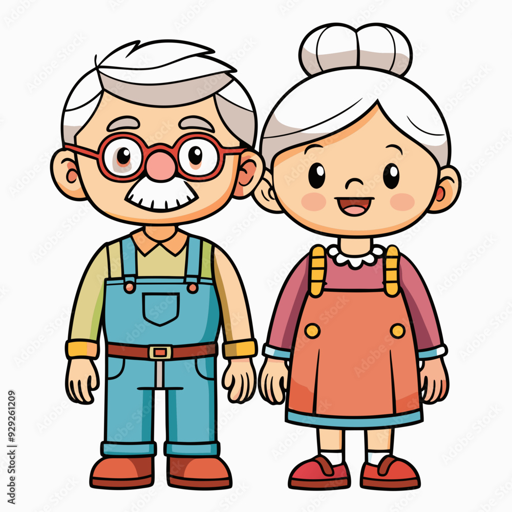 Grandparents for happy Grandparents Day art vector illustration Grandparents for happy Grandparents Day art vector illustration
