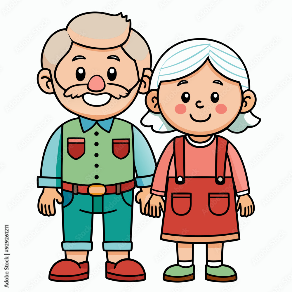 Grandparents for happy Grandparents Day art vector illustration Grandparents for happy Grandparents Day art vector illustration