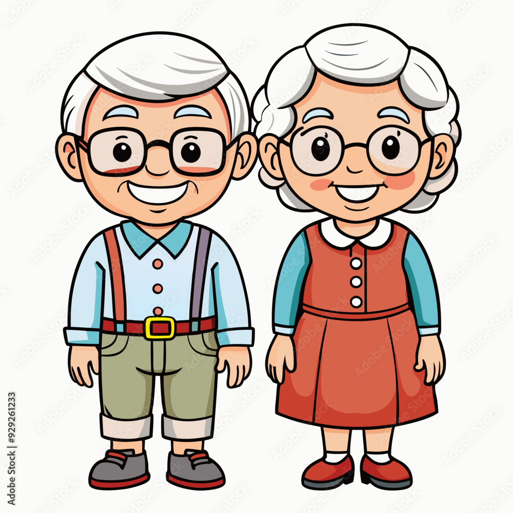 Grandparents for happy Grandparents Day art vector illustration Grandparents for happy Grandparents Day art vector illustration