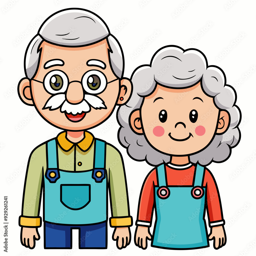 Grandparents for happy Grandparents Day art vector illustration Grandparents for happy Grandparents Day art vector illustration