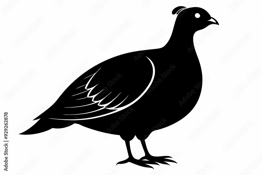 Fototapeta premium partridge vector silhouette, partridge bird icon vector illustration