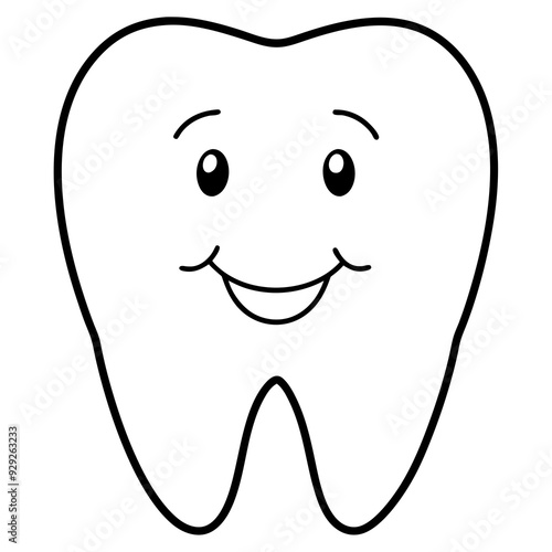 Happy and positive tooth art vector illustration