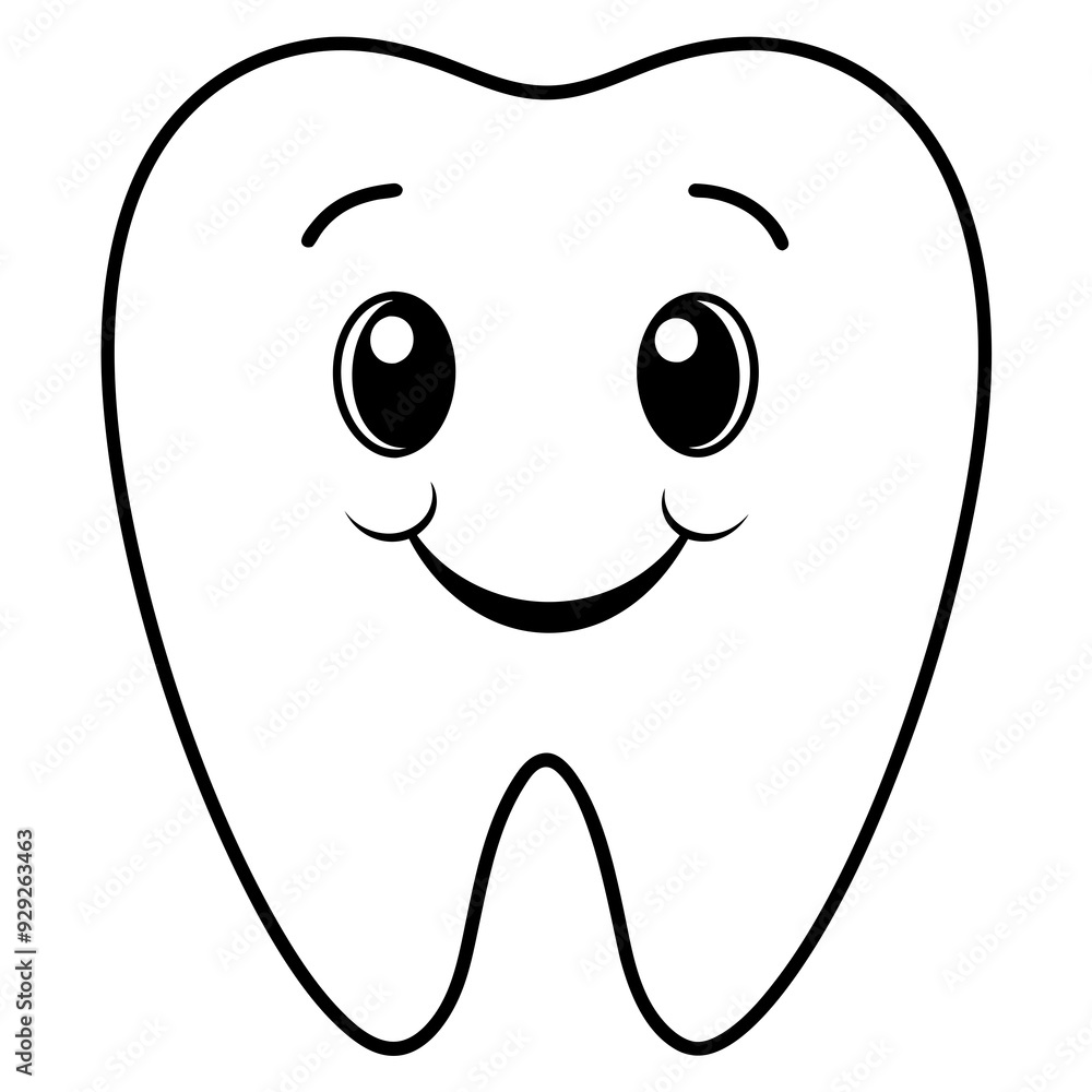Happy and positive tooth art vector illustration Happy and positive tooth art vector illustration