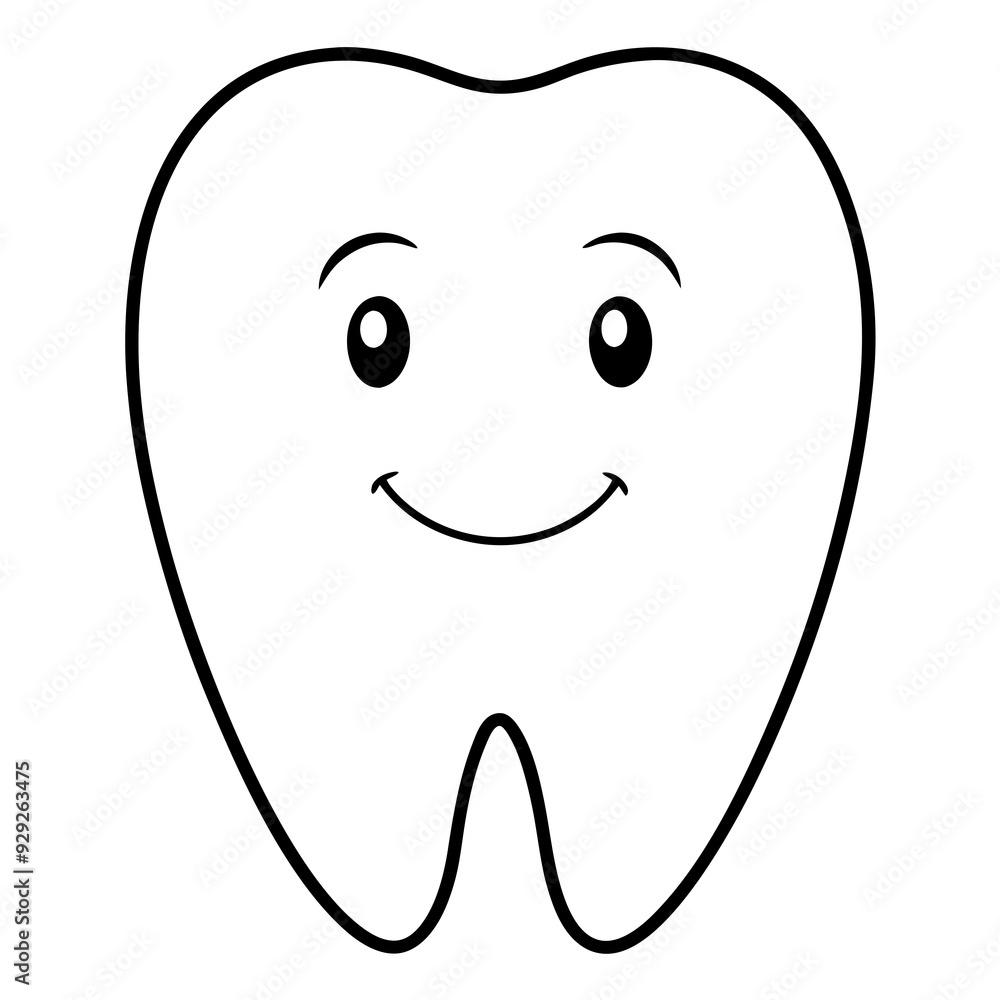 Happy and positive tooth art vector illustration Happy and positive tooth art vector illustration