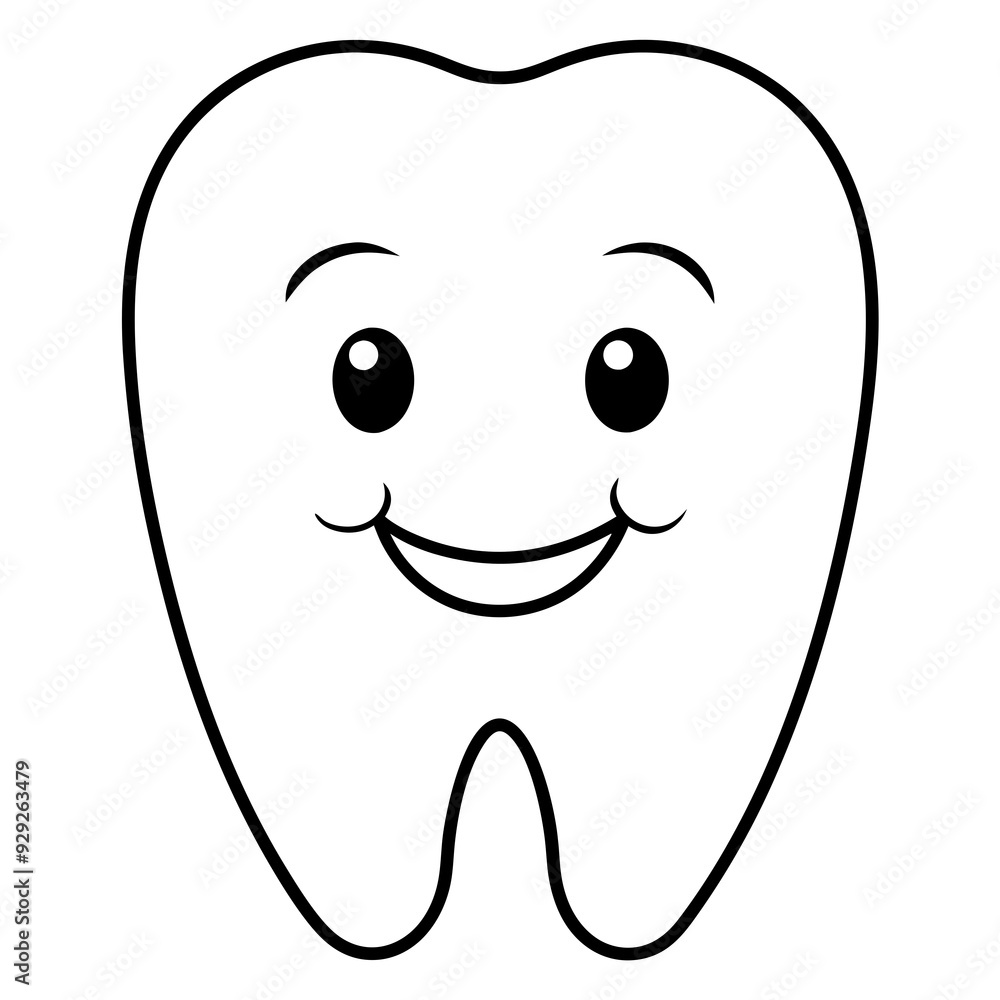 Happy and positive tooth art vector illustration Happy and positive tooth art vector illustration