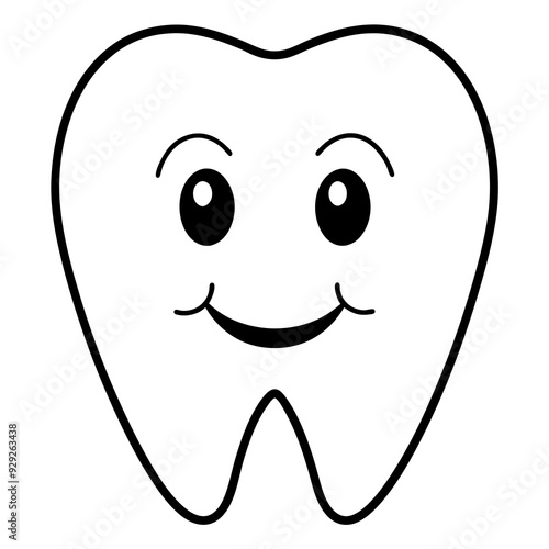 Happy and positive tooth art vector illustration