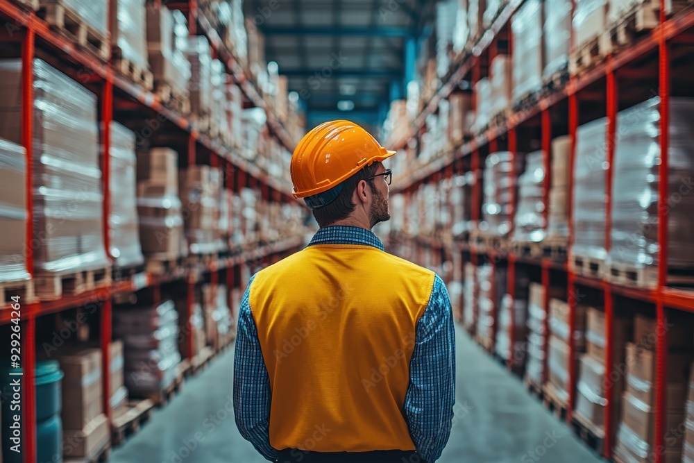 Experienced Supply Chain Adviser in 40s Strategizing Logistics Efficiency in Vibrant Warehouse Setting Experienced Supply Chain Adviser in 40s Strategizing Logistics Efficiency in Vibrant Warehouse Setting