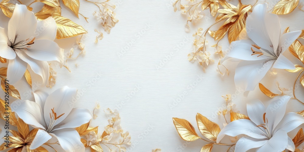 The stunning stucco lilies with golden accents bloom vibrantly, creating a warm ambiance perfect for sophisticated settings and festive celebrations that need a touch of style and elegance The stunning stucco lilies with golden accents bloom vibrantly, creating a warm ambiance perfect for sophisticated settings and festive celebrations that need a touch of style and elegance