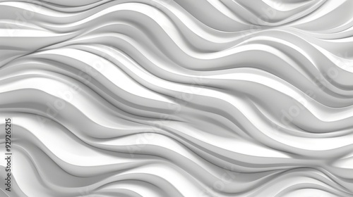 Elegant 3D Rendering of a Smooth, Wavy, Abstract White Background A Flowing Liquid Concept