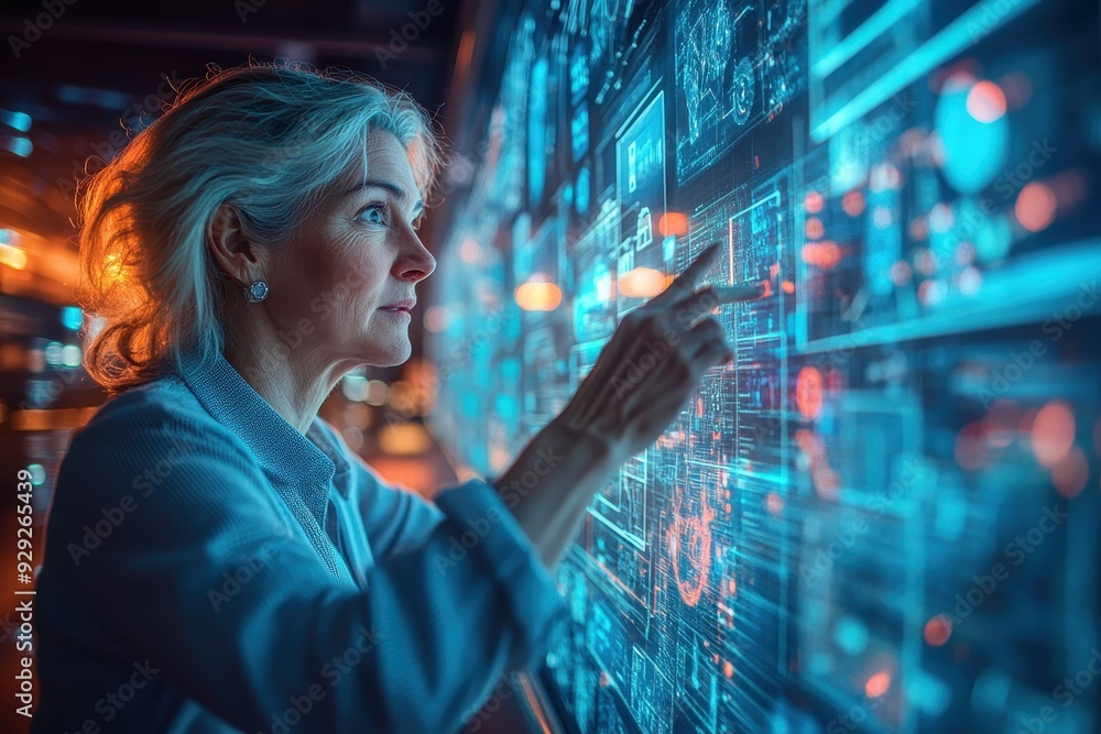 Tech Innovation Visionary: Experienced Innovation Adviser Leading Futuristic Brainstorming Session in Multilayer Creative Space Tech Innovation Visionary: Experienced Innovation Adviser Leading Futuristic Brainstorming Session in Multilayer Creative Space