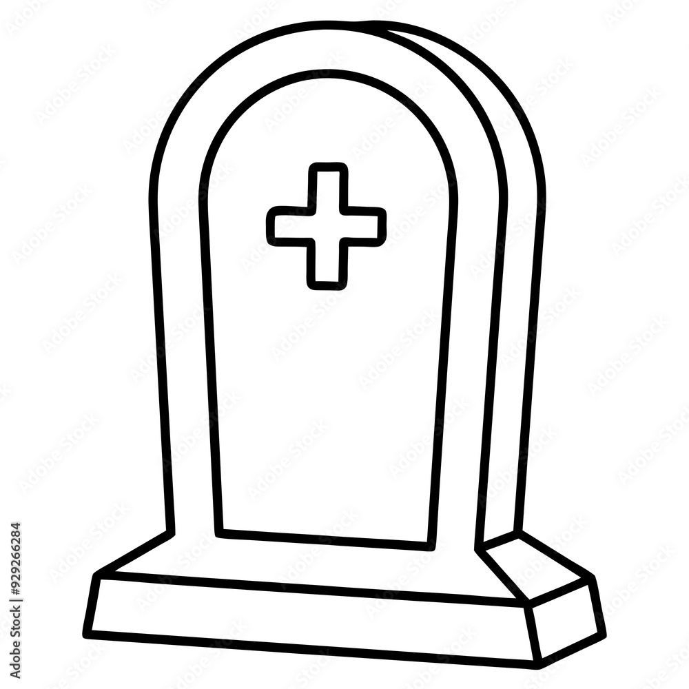 Obraz premium Tombstone front facing art vector illustration