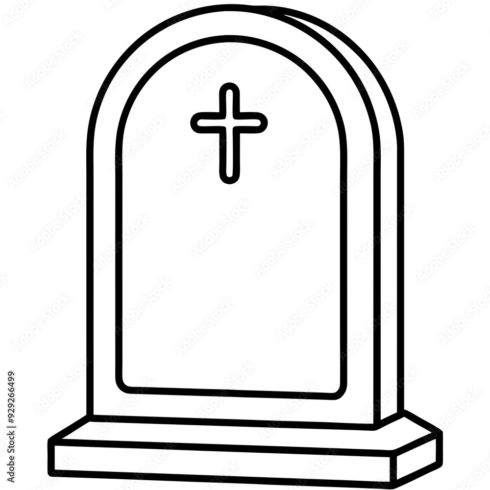Obraz premium Tombstone front facing art vector illustration