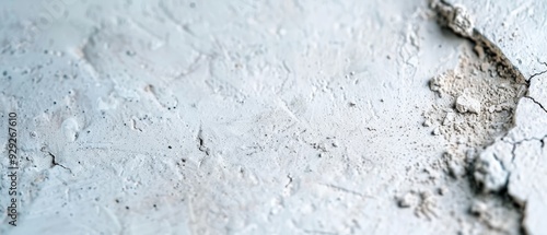  A tight shot of a pristine white wall, showcasing a distinct vertical crack in its center, and a vivid red object situated precisely therein