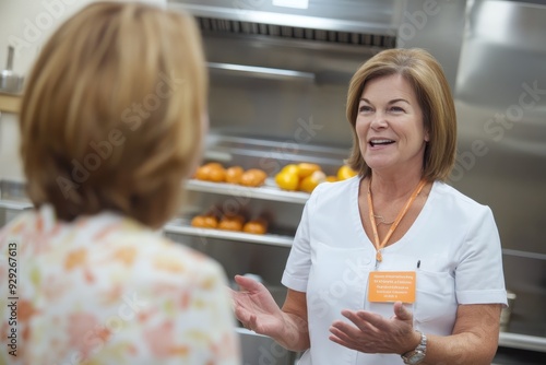 Empowering Corporate Wellness: Experienced Nutrition Adviser Promotes Employee Well-being through Nutrition in Ethereal Corporate Kitchen Setting