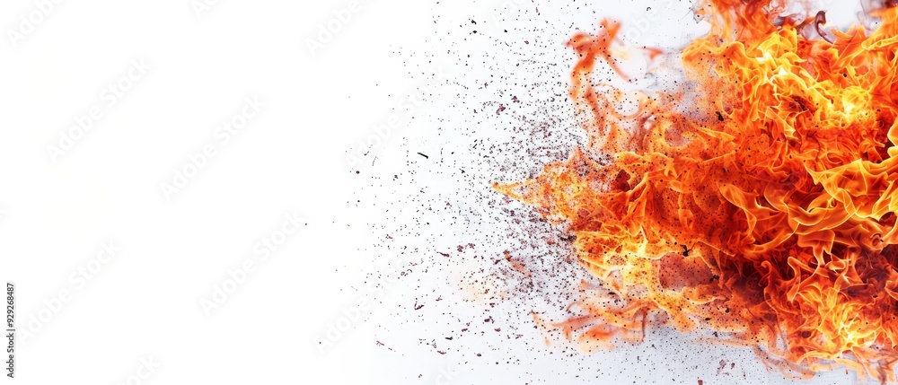 A tight shot of a blaze with copious orange and yellow smoke billowing from its summit A tight shot of a blaze with copious orange and yellow smoke billowing from its summit